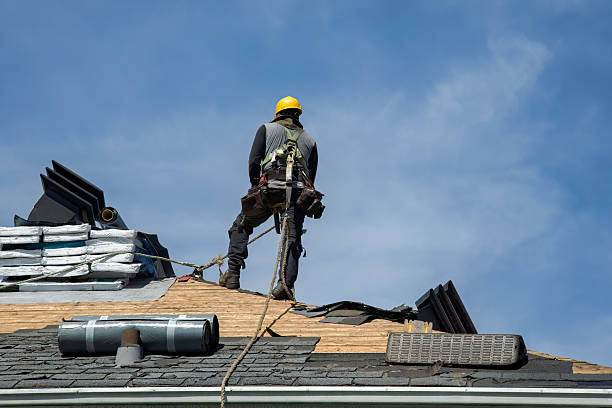 Professional Gutter Installation technician working in Adna, WA